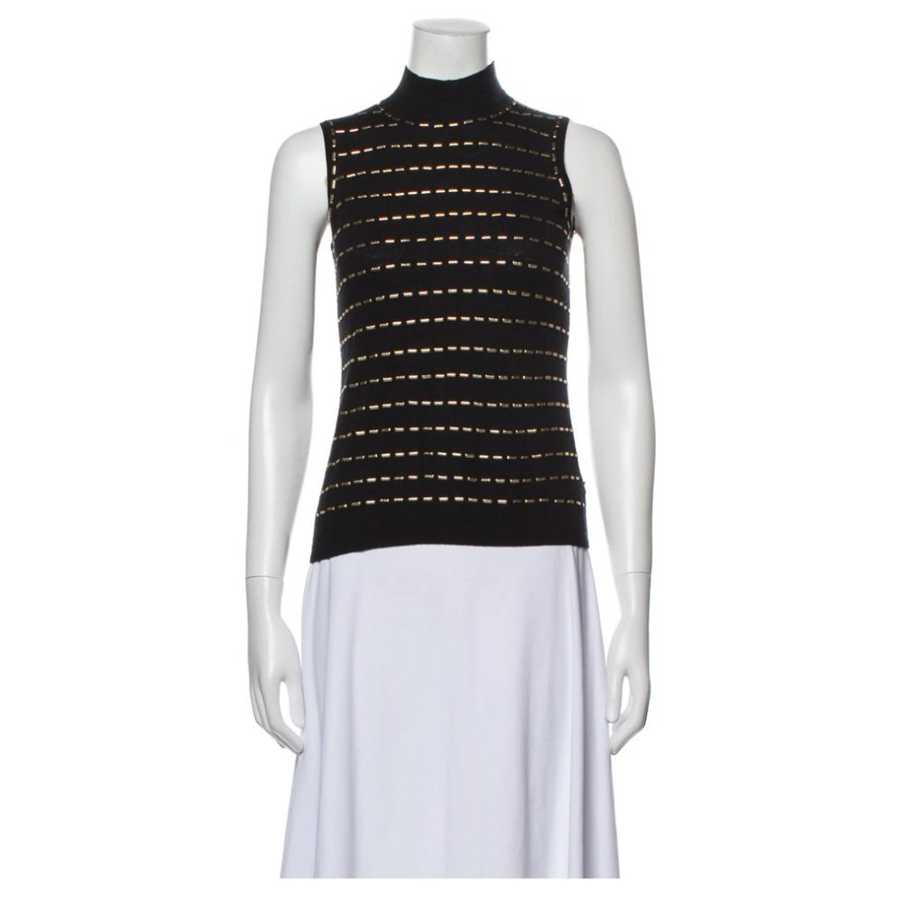 ST. JOHN Striped Mock Neck Top US small